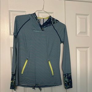 Title Nine Striped Top with Blue and Yellow Accents